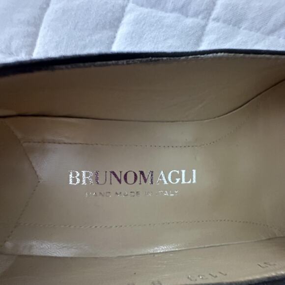 BRUNO MAGLI Pump Womens 37 US 6.5 Black Leather Square Toe Buckle Block Heel - Picture 6 of 15